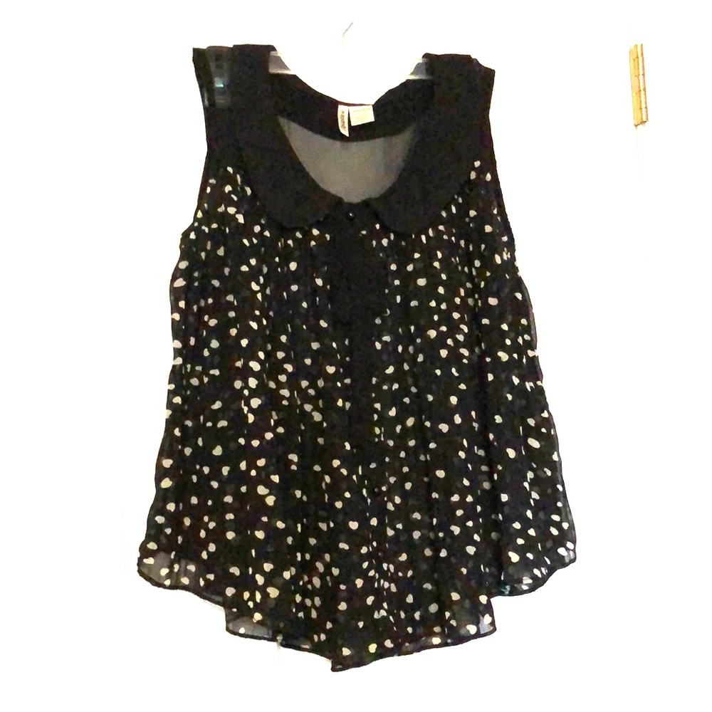 Flouncy sheer top with hearts